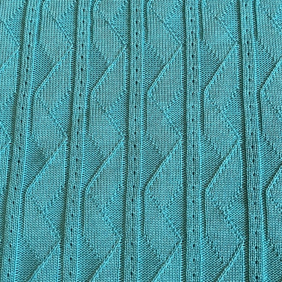 NWT vintage Alfred Dunner acrylic short sleeved teal knit sweater, women’s XL - Picture 3 of 6